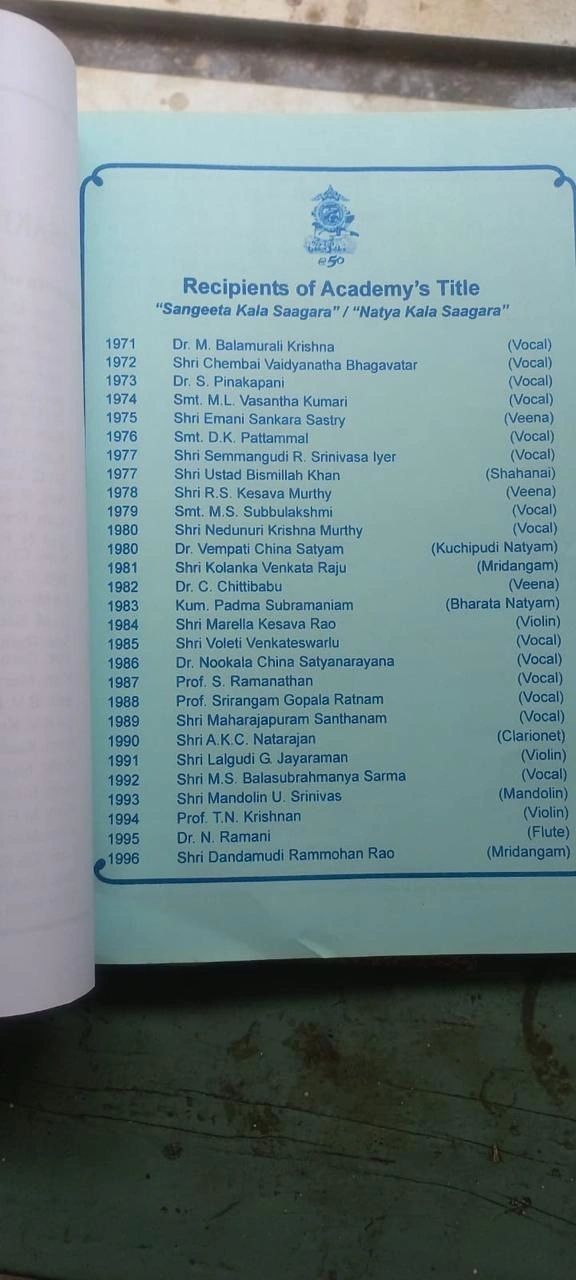 Eminent Masters of Carnatic Classical Music